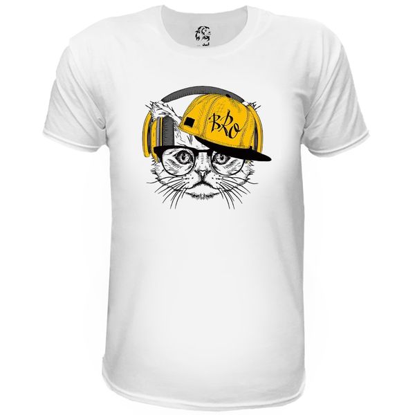 تی شرت آستین کوتاه مردانه اسد طرح گربه کد 23