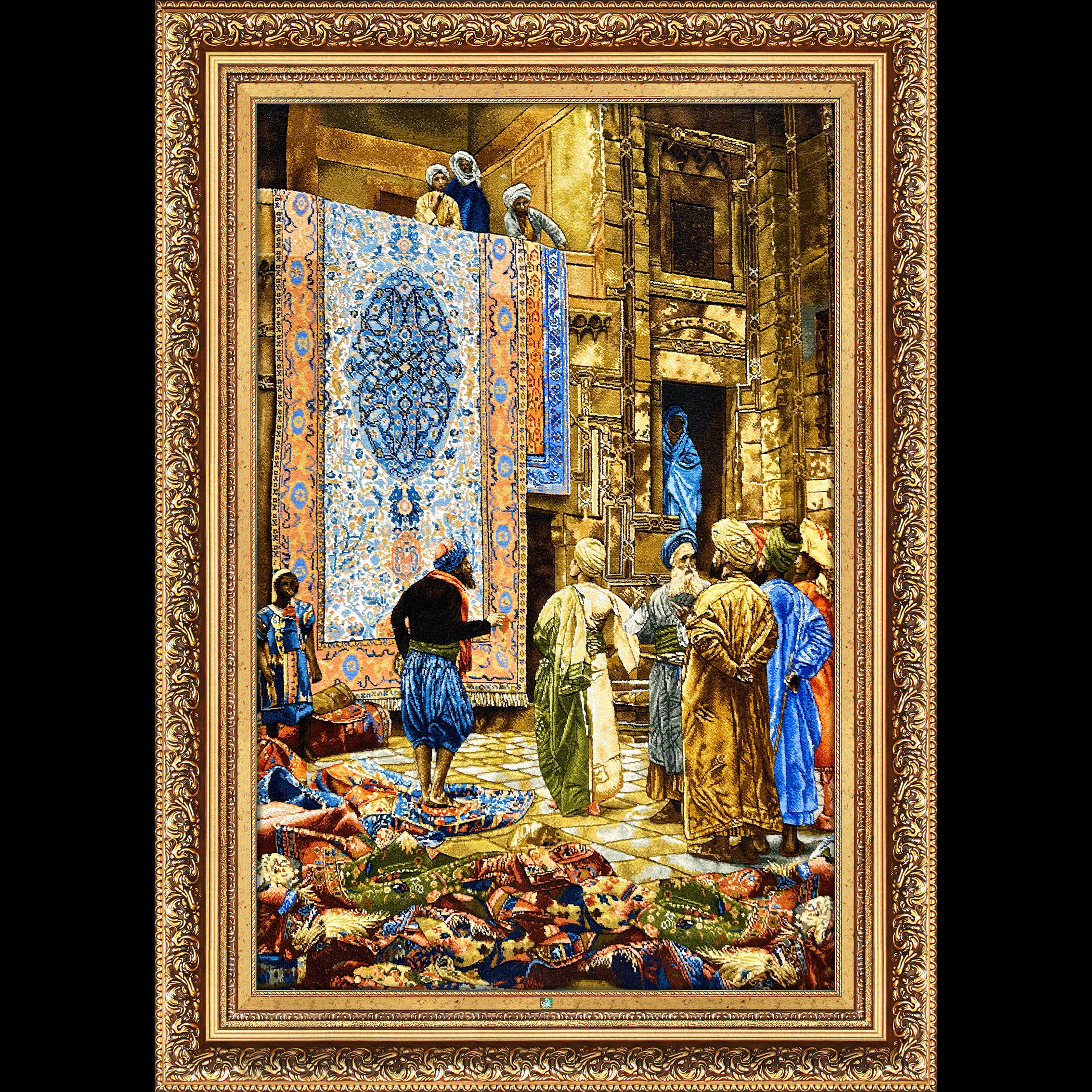 تابلو فرش دستباف فرش میرنظامی مدل بازار قاهره کد 1727