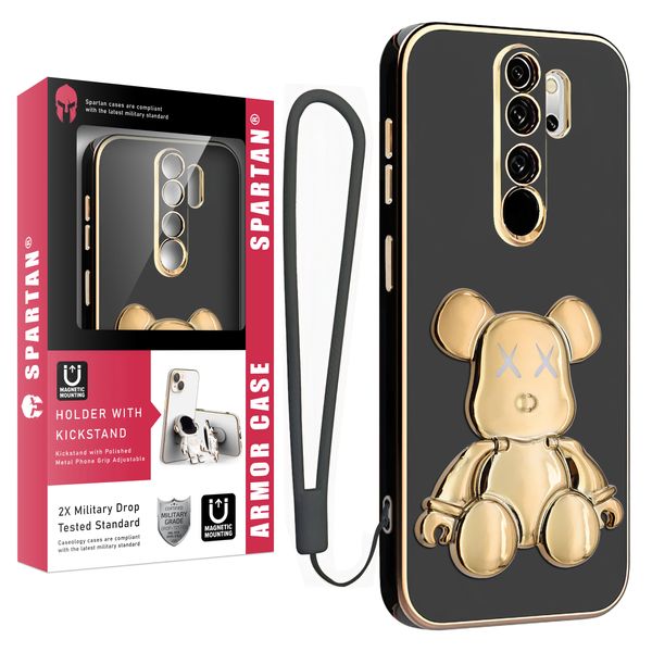 کاور اسپارتان مدل Teddy Bear مناسب برای گوشی موبایل شیائومی Redmi Note 8 Pro به همراه بند نگهدارنده
