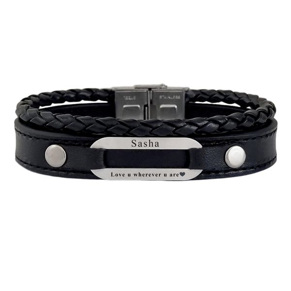 دستبند نقره مردانه لیردا مدل اسم ساشا 72500