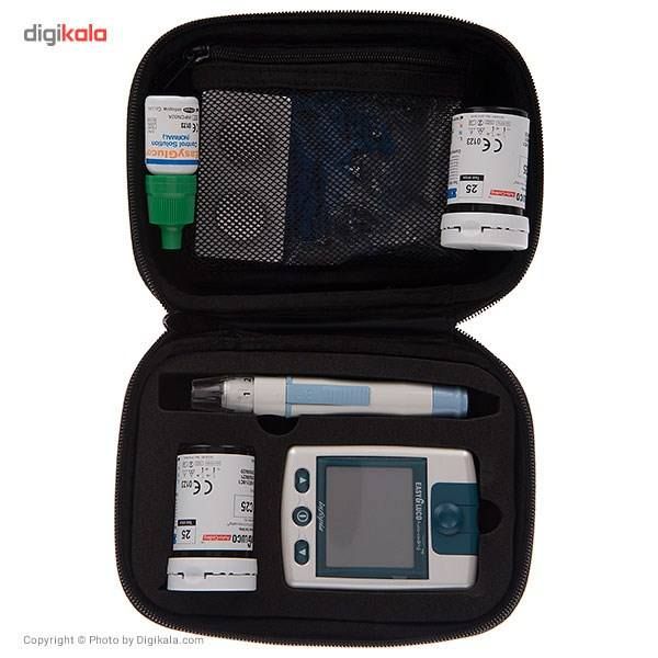 دستگاه تست قند خون اینفوپیا مدل Easy Gluco به همراه کارت اشتراک پزشک سیناکر 3 ماهه و 2 بسته نوار 50 عددی
