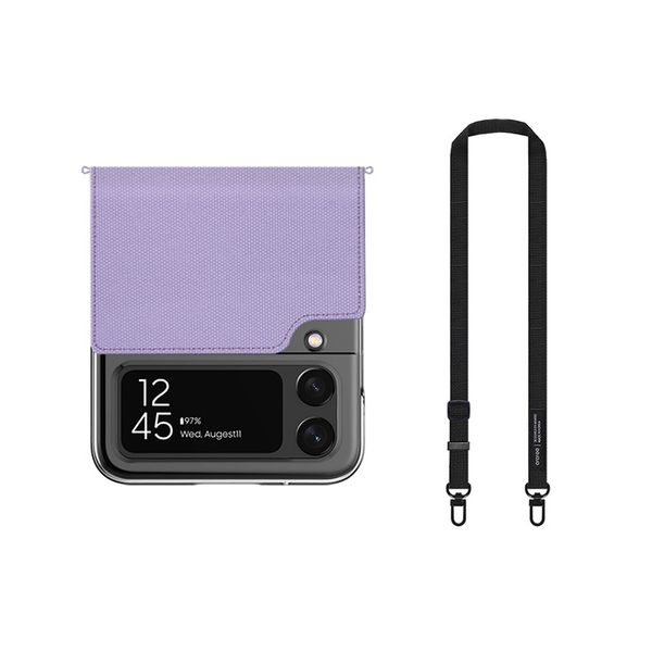 کاور آراری مدل Canvas Diary مناسب برای گوشی موبایل سامسونگ Galaxy Z Flip4 به همراه بند