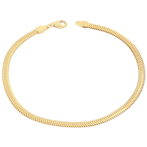 دستبند طلا 18 عیار زنانه طلای مستجابی مدل هرینگبون کد 19
