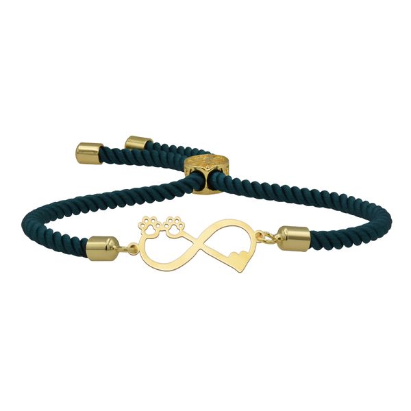 دستبند طلا 18 عیار زنانه مدل شمیم طرح قلب و بینهایت N2