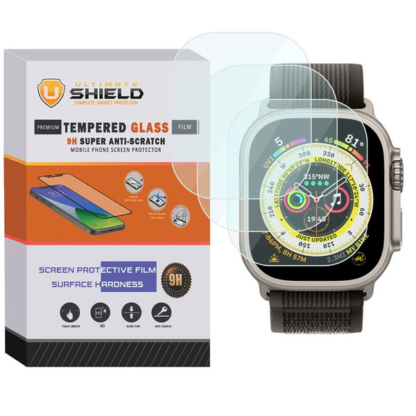 محافظ صفحه نمایش شیشه‌ای آلتیمیت شیلد مدل SH-UL مناسب برای ساعت هوشمند X8 Ultra بسته سه عددی