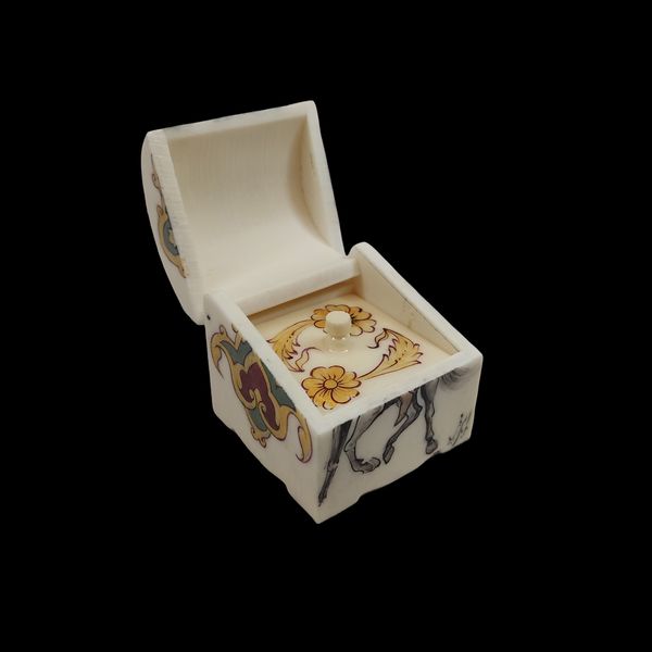 جعبه جواهرات استخوانی طرح چوگان کد 03