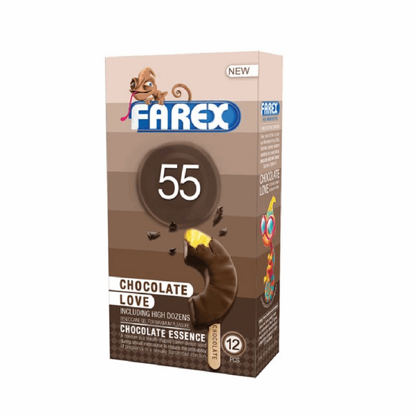 کاندوم فارکس مدل Chocolate 55 بسته 12 عددی