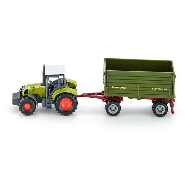ماشین بازی Siku مدل Tractor With 4-Wheel Trailer