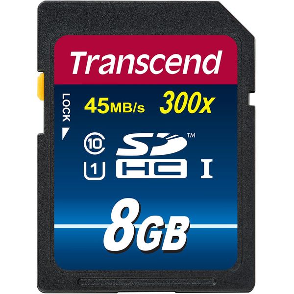 کارت حافظه‌ SDHC ترنسند مدل Premium کلاس 10 استاندارد UHS-I U1 سرعت 45MBps 300X ظرفیت 8 گیگابایت