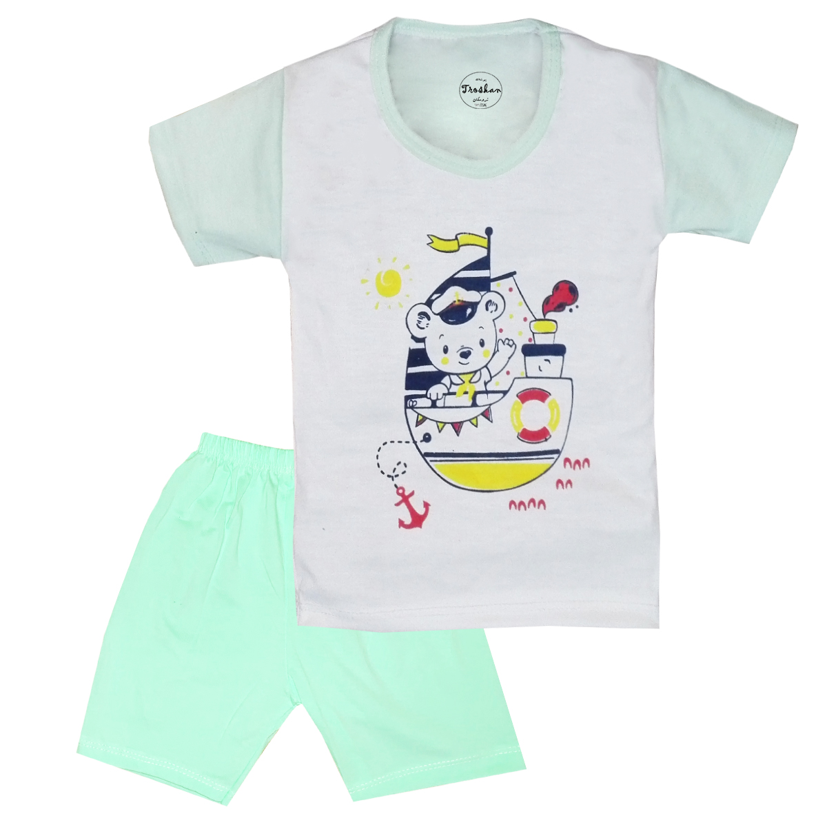 ست تی شرت و شلوارک نوزادی تروسکان مدل Bear101