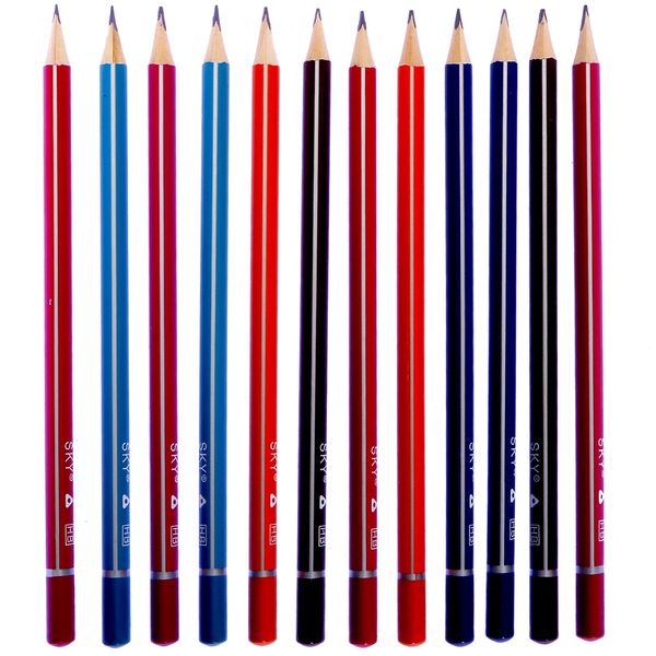 مداد مشکی اسکای SKY HB مدل خطی بسته 12 عددی