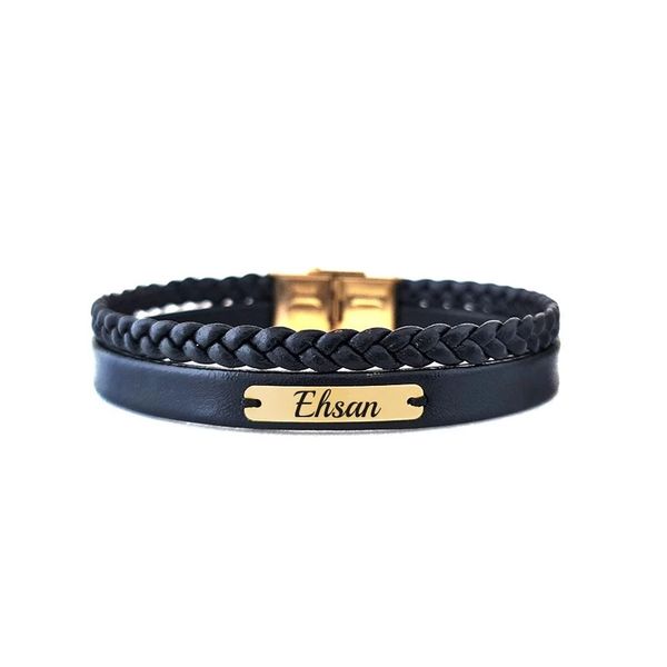دستبند طلا 18 عیار مردانه مدل اسم احسان کد S2045