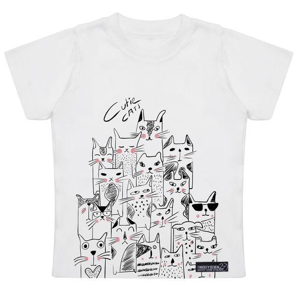 تی شرت آستین کوتاه دخترانه 27 مدل Cute Cats کد MH930