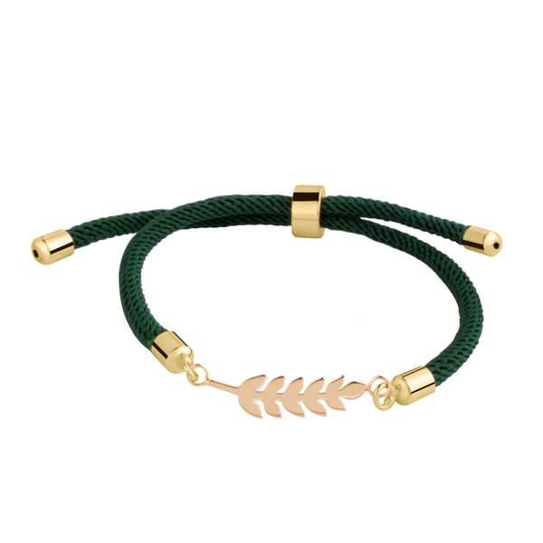 دستبند طلا 18 عیار زنانه گالری شیدا مجد مدل گندم بندی رنگ سبز