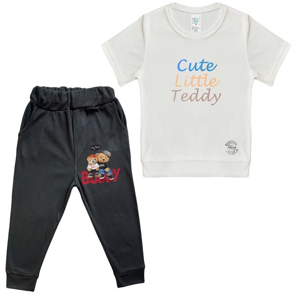 ست تی شرت و شلوار بچگانه نیل کوک مدل Cute Little Teddy Buddy