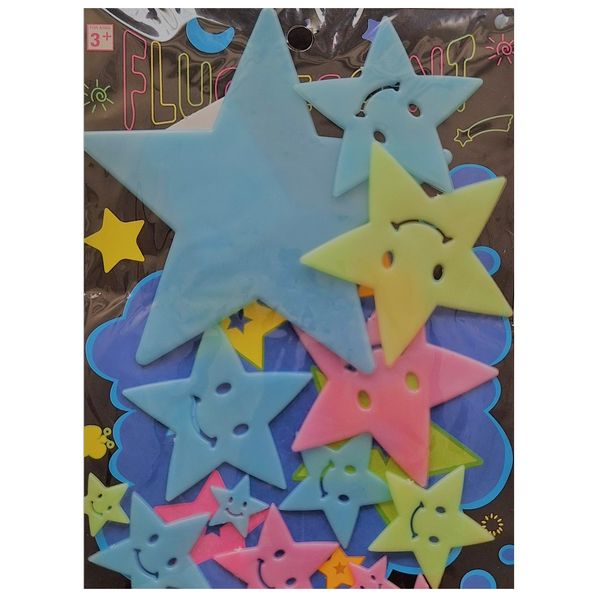 استیکر دیواری کودک طرح ستاره مدل شب تاب بسته 13 عددی