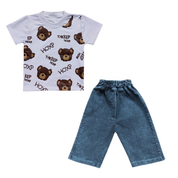 ست تی شرت و شلوارک پسرانه مدل خرسی bear 2