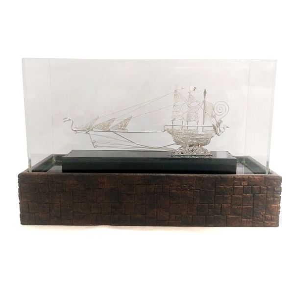 تندیس لوح هنر مدل کشتی نقره کد 1310
