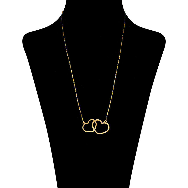 گردنبند طلا 18 عیار زنانه مایا ماهک مدل MM0910 طرح دو قلب