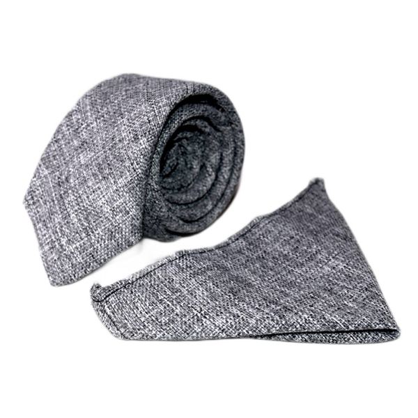 ست کراوات و دستمال جیب مردانه مدل جودون ریزبافت 03