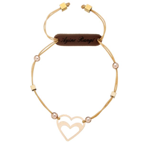دستبند طلا 18 عیار آیینه رنگی طرح قلب کد AR-H01
