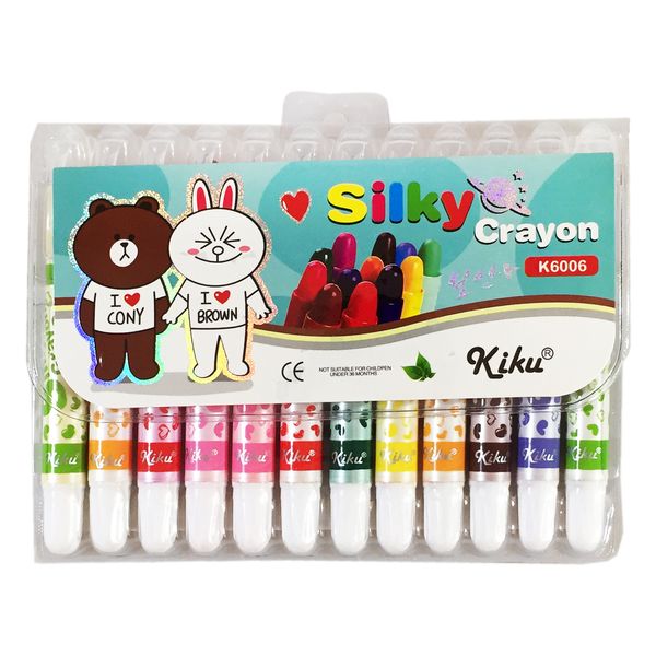 مداد شمعی 12 رنگ کیکو مدل Silky کد K6006
