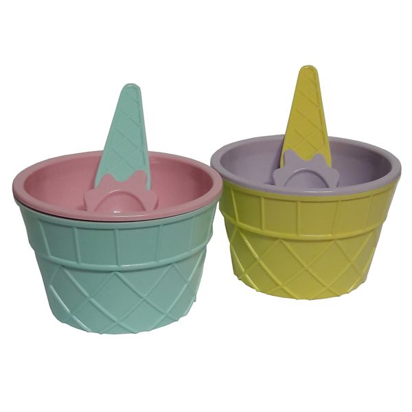 ست بستنی خوری 4 پارچه لوکس پلاستیک سری Qlux کد 612