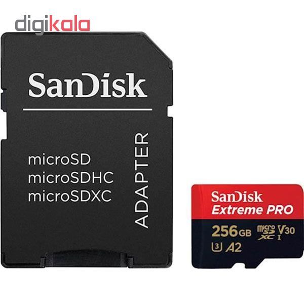 کارت حافظه microSDXC سن دیسک مدل Extreme PRO کلاس A2 استاندارد UHS-I U3 سرعت 170MBs ظرفیت 256 گیگابایت