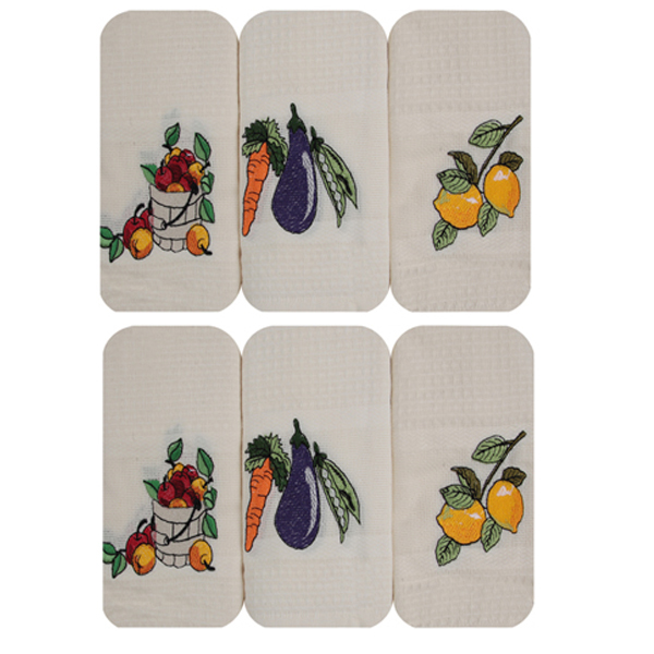 دستمال آشپزخانه آکیپیک طرح Fruits-V بسته 6 عددی