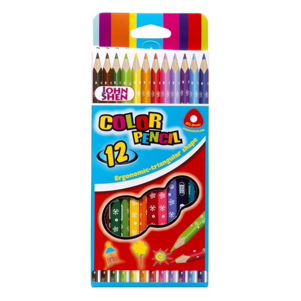 مداد رنگی 12 رنگ JOHN SHEN