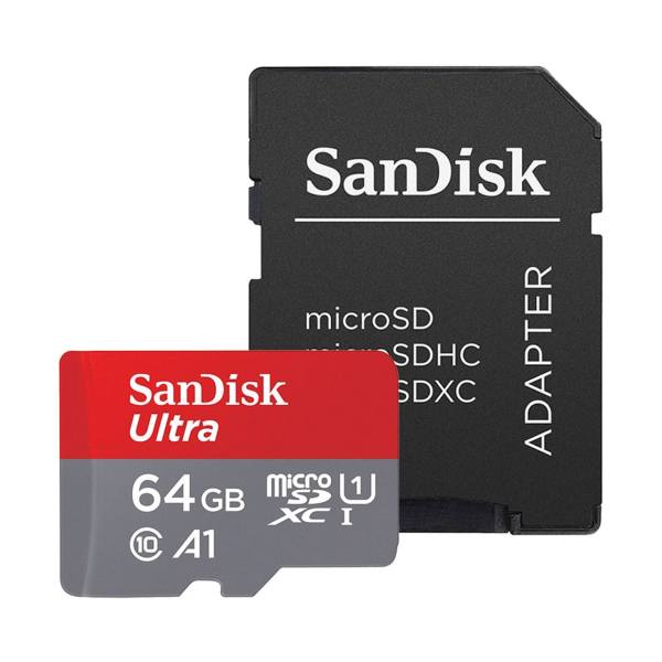 کارت حافظه microSDXC مدل Ultra A1 کلاس 10 استاندارد UHS-I سرعت 100MBps ظرفیت 64 گیگابایت به همراه آداپتور SD
