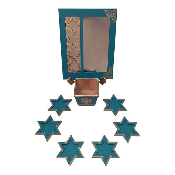 مجموعه ظروف هفت سین 8 پارچه مدل ستاره طرح اسلیمی