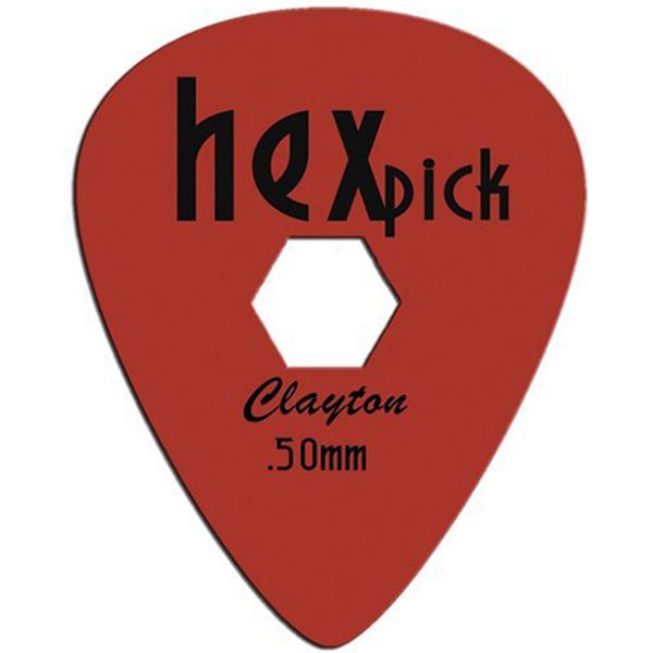 پیک گیتار الکتریک کلایتون مدل 0.50 میلی‌متری HexPick بسته‌ دوازده عددی