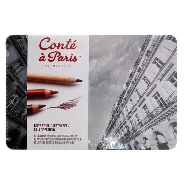 مداد زغالی 12 رنگ کنته پاریس کد 112564