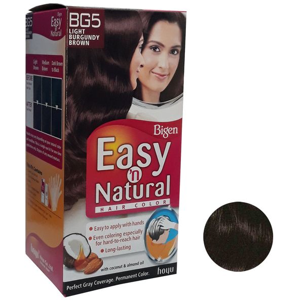 کیت رنگ مو بیگن سری Easy Natural شماره BG5 حجم 75 میلی لیتر رنگ قهوه ای ماهاگونی