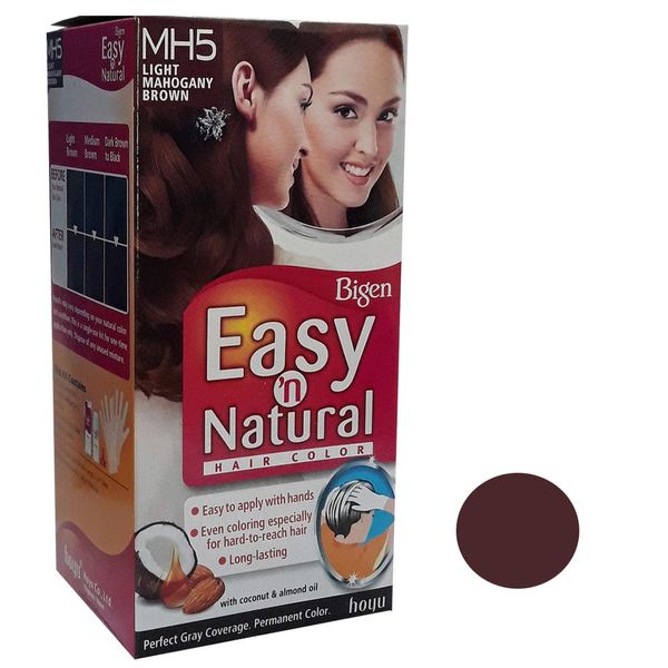 کیت رنگ مو بیگن سری Easy Natural شماره MH5 حجم 75 میلی لیتر رنگ قهواه ای ماهاگونی روشن