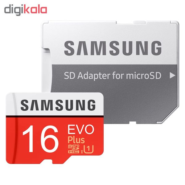 کارت حافظه microSDHC  مدل Evo Plus کلاس 10 استاندارد UHS-I U1 سرعت 95MBps ظرفیت 16 گیگابایت به همراه آداپتور SD