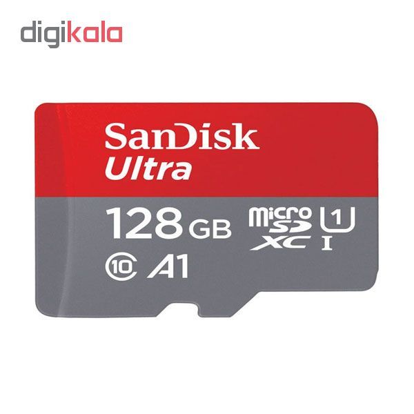 کارت حافظه microSDXC سن دیسک مدل Ultra A1 کلاس 10 استاندارد UHS-I U1 سرعت 100MBps ظرفیت 128 گیگابایت