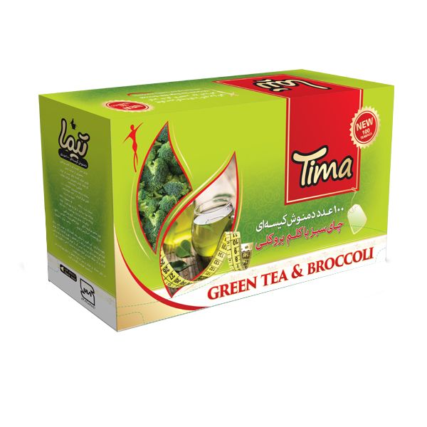 چای سبز با کلم بروکلی کیسه ای تیما بسته 100 عددی 