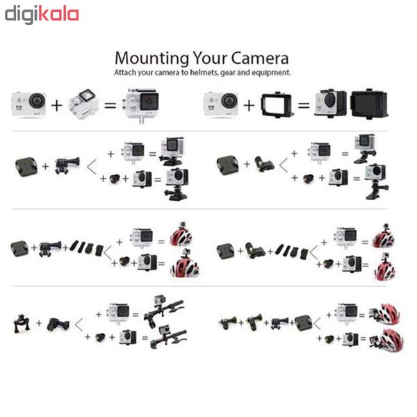 دوربین فیلم برداری ورزشی مدل 4SU به همراه لوازم جانبی