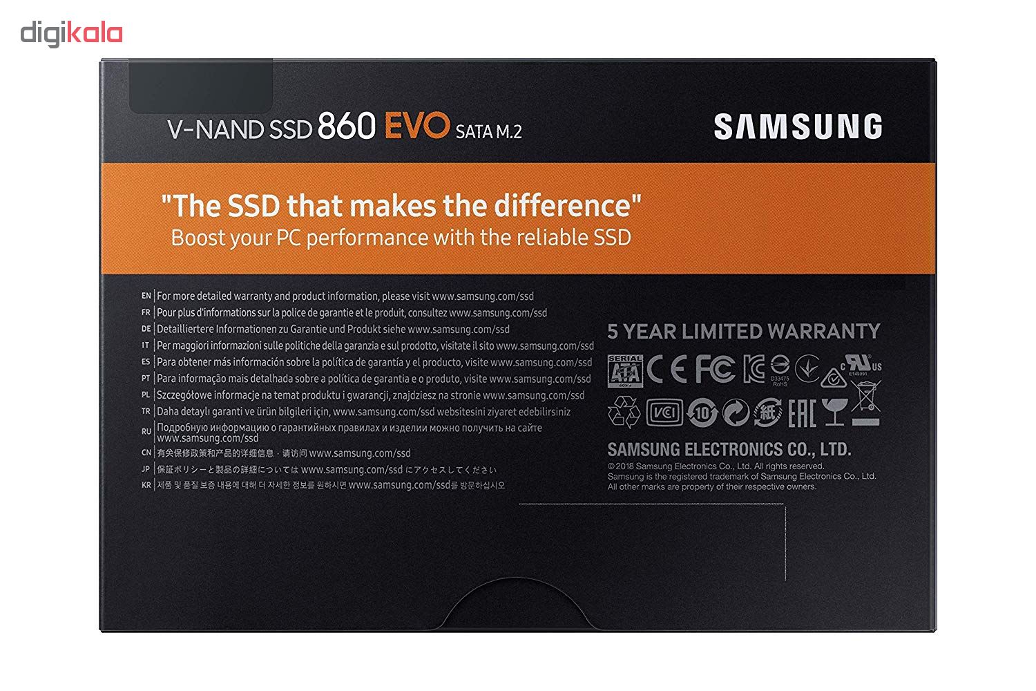 اس اس دی اینترنال سامسونگ مدل Evo 860 m.2 ظرفیت 1 ترابایت