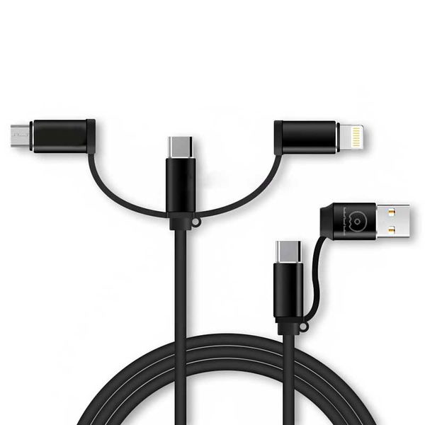 کابل تبدیل USB به لایتنینگ / microUSB / USB-C دبلیو یو دبلیو مدل X105 طول 1 متر