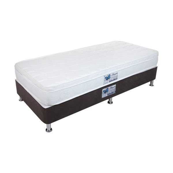 تخت خواب یک نفره آسایش باکس مدل AKA153 به همراه تشک طبی فنری سایز 200 × 120 سانتی متر