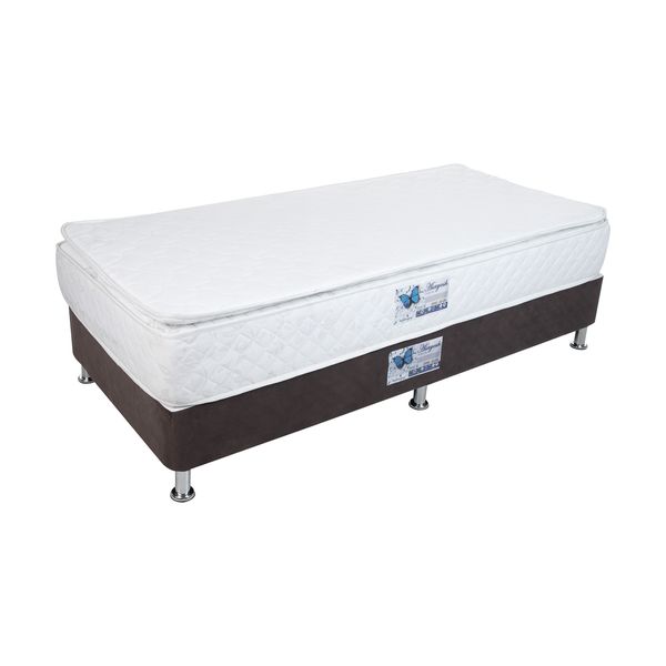 تخت خواب یک نفره آسایش باکس مدل AKA155 به همراه تشک طبی فنری یک طرف پد سایز 200 × 120 سانتی متر