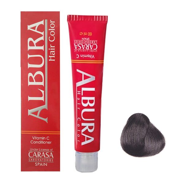 رنگ مو آلبورا مدل carasa شماره c4-5.1 حجم 100 میلی لیتر رنگ قهوه ای دودی روشن