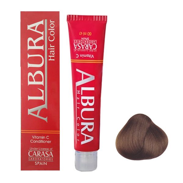 رنگ مو آلبورا مدل carasa شماره 5.45 حجم 100 میلی لیتر رنگ قهوه ای تنباکویی