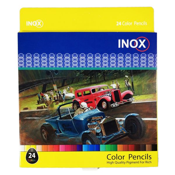 مداد رنگی 24 رنگ اینوکس طرح Old Cars کد 301027