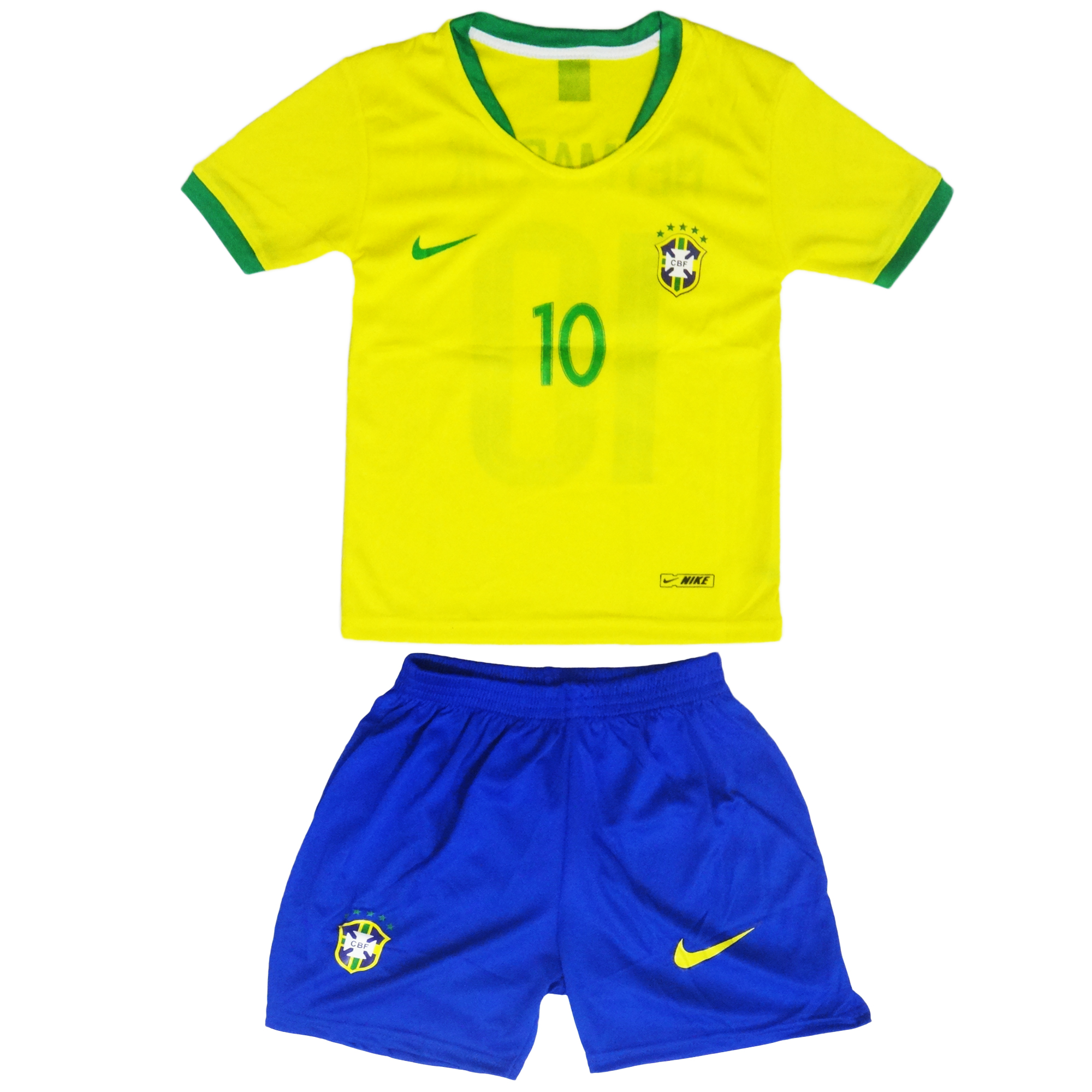 ست پیراهن و شورت ورزشی پسرانه طرح تیم ملی برزیل کد 2018