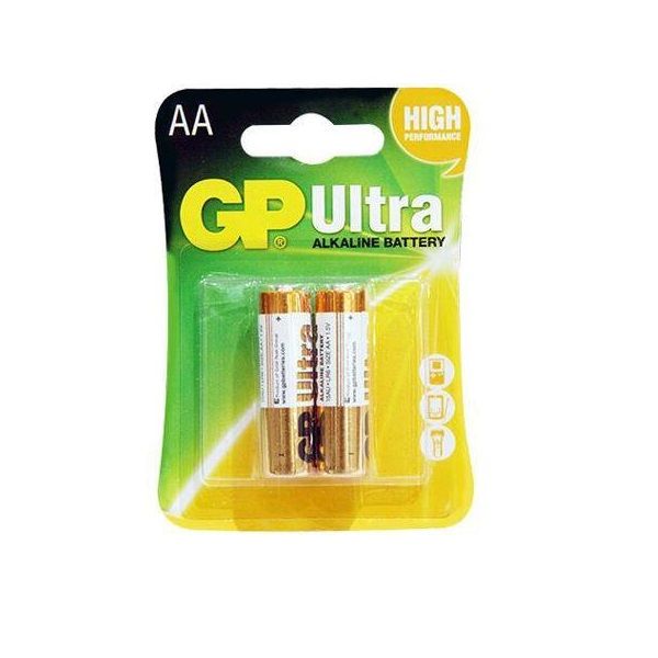 باتری قلمی جی‌پی مدل ULTRA ALKALINE بسته دو عددی