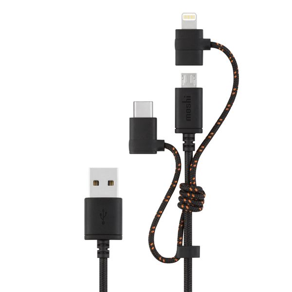 کابل تبدیل USB به microUSB / لایتنینگ / USB-C موشی مدل M-85 طول 1 متر